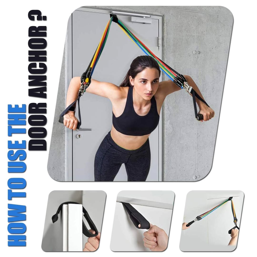 11 Pieces Gym 🏋️ Power Resistance Bands Set for Workout