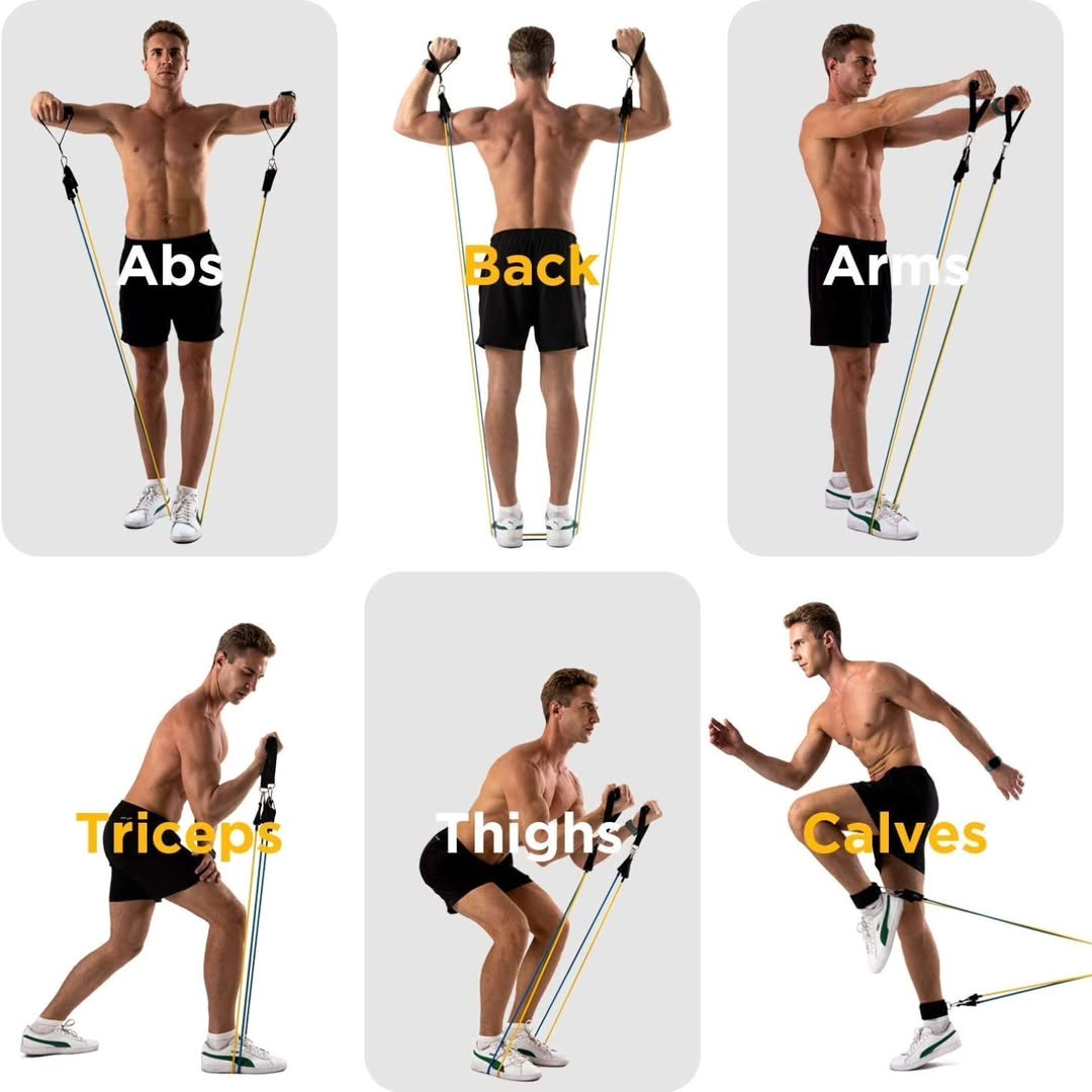 11 Pieces Gym 🏋️ Power Resistance Bands Set for Workout
