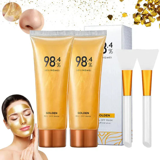 Gold free 2 Trustpilot Image Rated 4.8/5 by 12,000+ Customers 24K Gold Peel Off Mask – Instant Facial at Home (Pack Of 2 Tubes) - 💥 Buy 1 Get 1