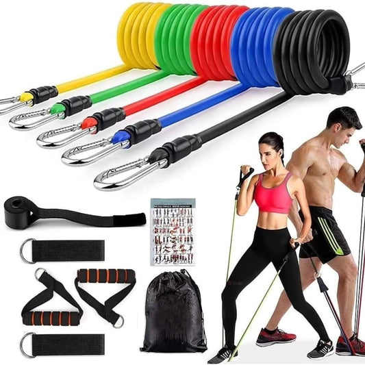 11 Pieces Gym 🏋️ Power Resistance Bands Set for Workout