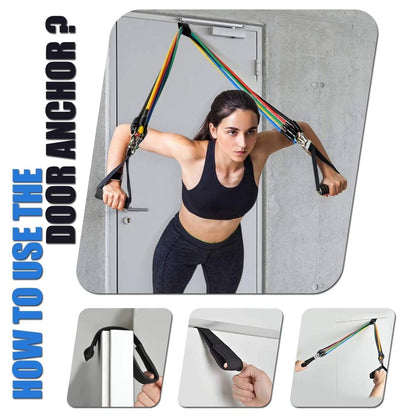 11 Pieces Gym 🏋️ Power Resistance Bands Set for Workout
