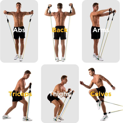 11 Pieces Gym 🏋️ Power Resistance Bands Set for Workout